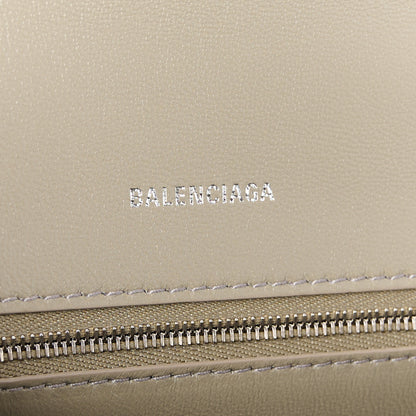 Balenciaga Calfskin Snake Effect Small Hourglass Top Handle Bag Black White 6 of 10