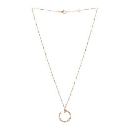 Cartier 18K Pink Gold Diamond Juste Un Clou Paved Pendant Necklace 3 of 4
