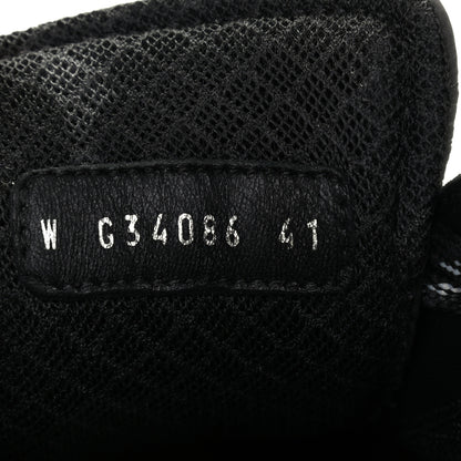 Chanel Nylon Calfskin Suede Womens CC Sneakers 41 Black Grey White 8 of 10