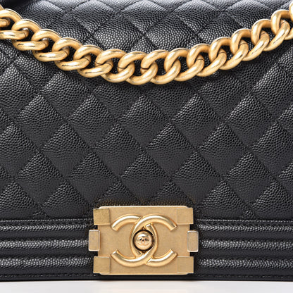 Chanel Caviar Quilted Medium Boy Flap Black 10 of 11