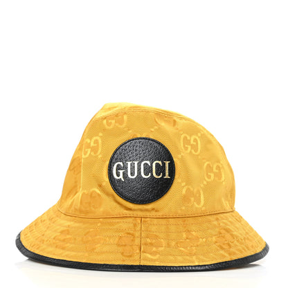 Gucci Econyl Nylon Monogram Off The Grid Bucket Hat L Crop Black 1 of 8