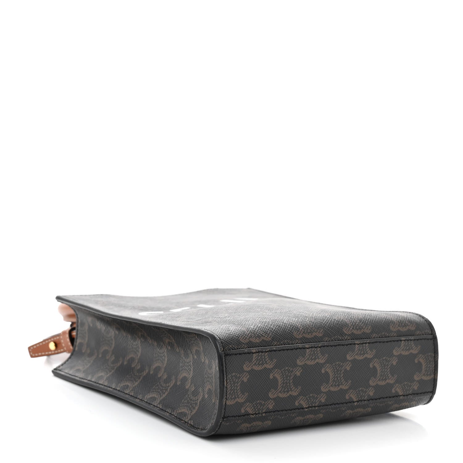 Celine Triomphe Canvas Calfskin Mini Vertical Cabas Tan 4 of 8
