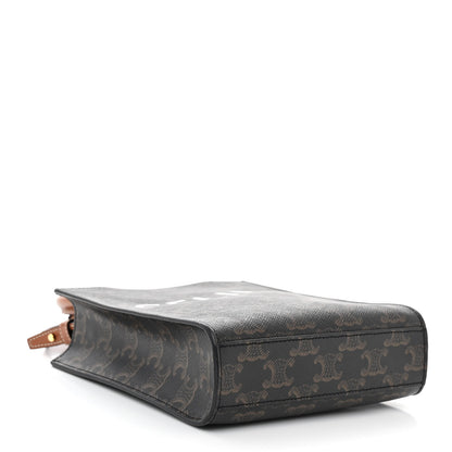 Celine Triomphe Canvas Calfskin Mini Vertical Cabas Tan 4 of 8