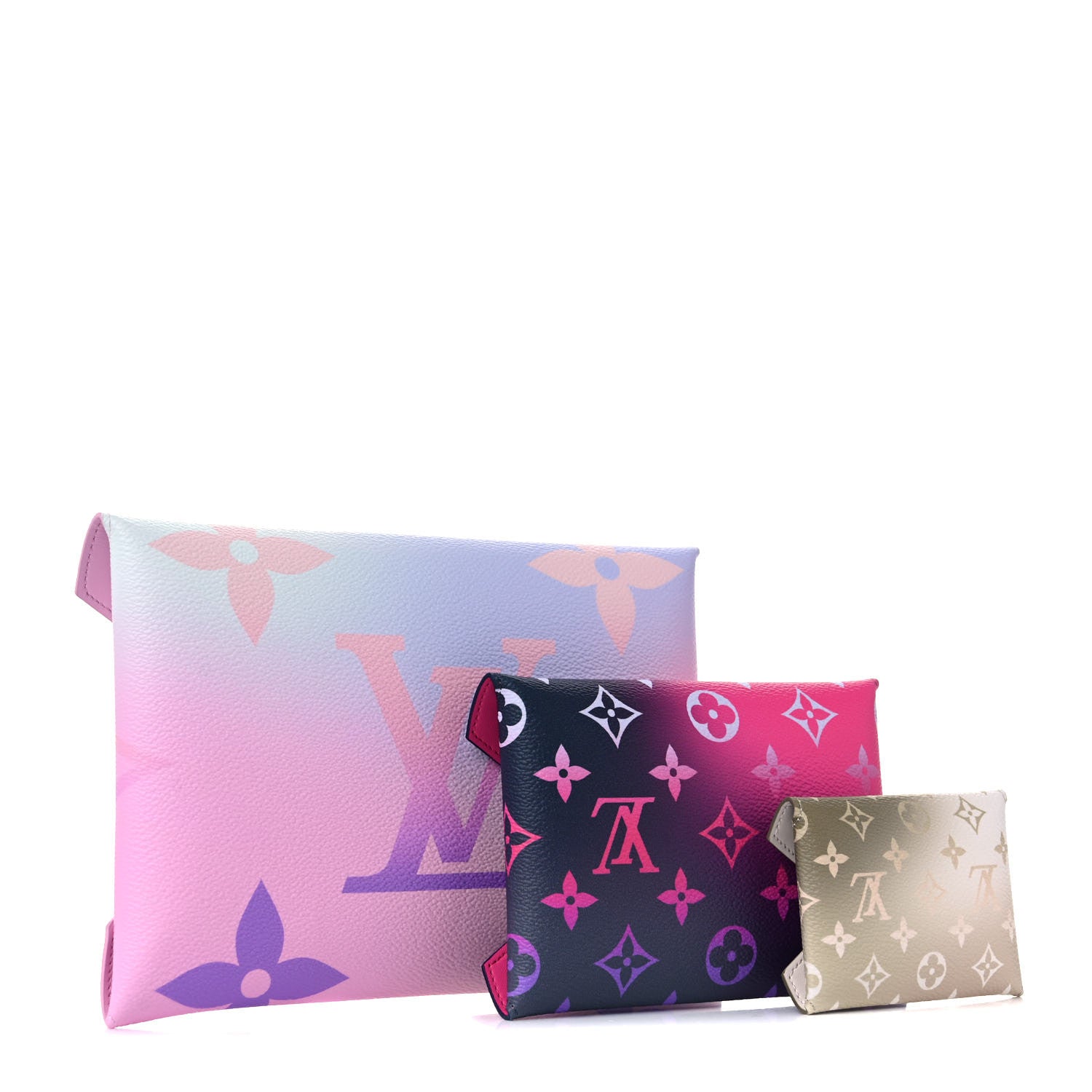 Louis Vuitton Monogram Giant Spring In The City Kirigami Pochette Set Sunrise Pastel Midnight Fuchsia Sunset Kaki 3 of 9
