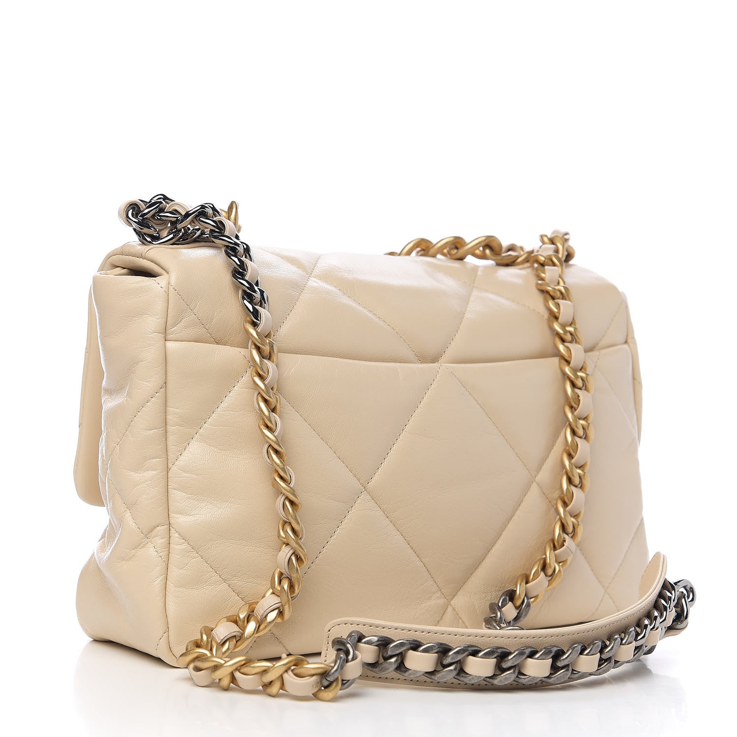 Chanel Lambskin Quilted Large 19 Flap Beige 2 of 8
