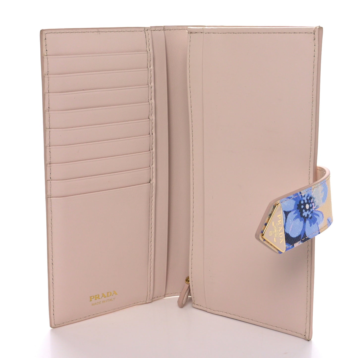 Saffiano Azalea Print Large Triangle Continental Flap Wallet Pervinca