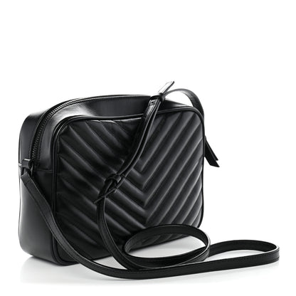 Saint Laurent Calfskin Matelasse Monogram Monochrome Lou Camera Bag Black 3 of 11