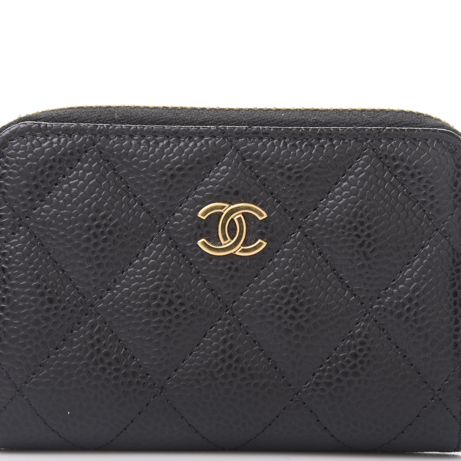 Chanel Caviar Quilted Zip Coin Purse Black 10 of 11