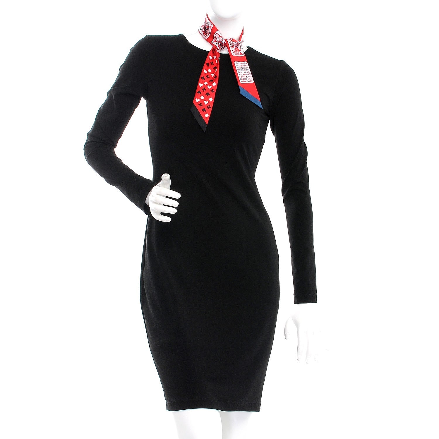 Hermes Silk Jeu de Cartes Twilly Rouge Black Ardoise 2 of 6
