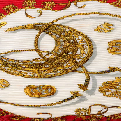 Hermes Silk Plisse Les Cavaliers D'Or Scarf 90 1 of 4