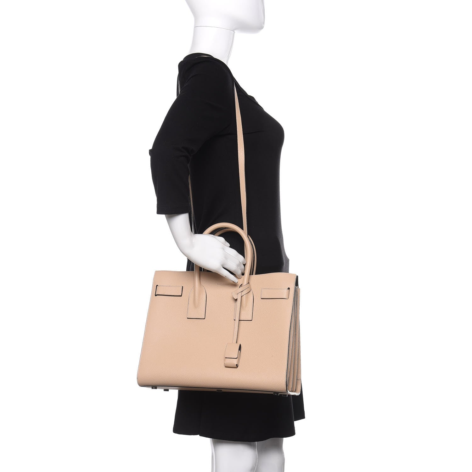 Saint Laurent Calfskin Small Sac De Jour Dark Beige 2 of 10