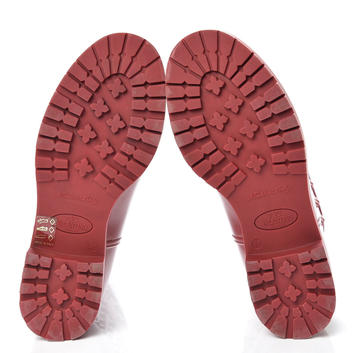 Rubber Rockstud Short Rainboots 36 Red