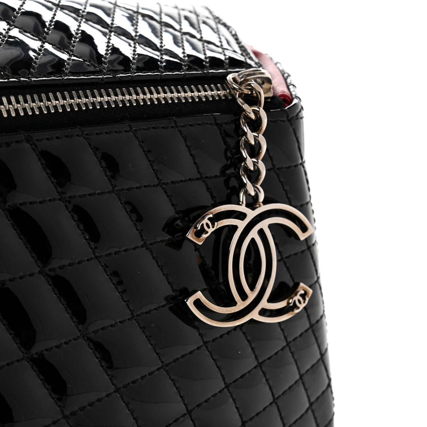 Chanel Patent Geometric Quilted Large Kaleidoscope Clutch Black 6 of 9
