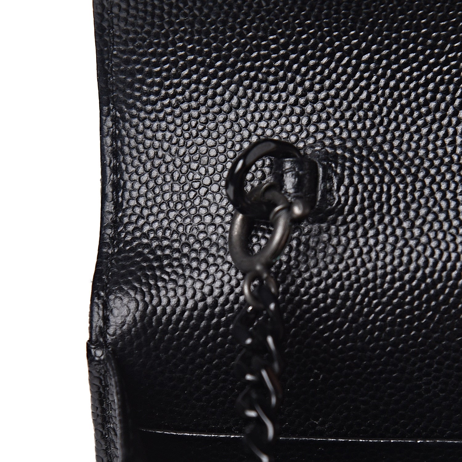 Saint Laurent Grain De Poudre Matelasse Chevron Monogram Envelope Chain Wallet Black 8 of 16