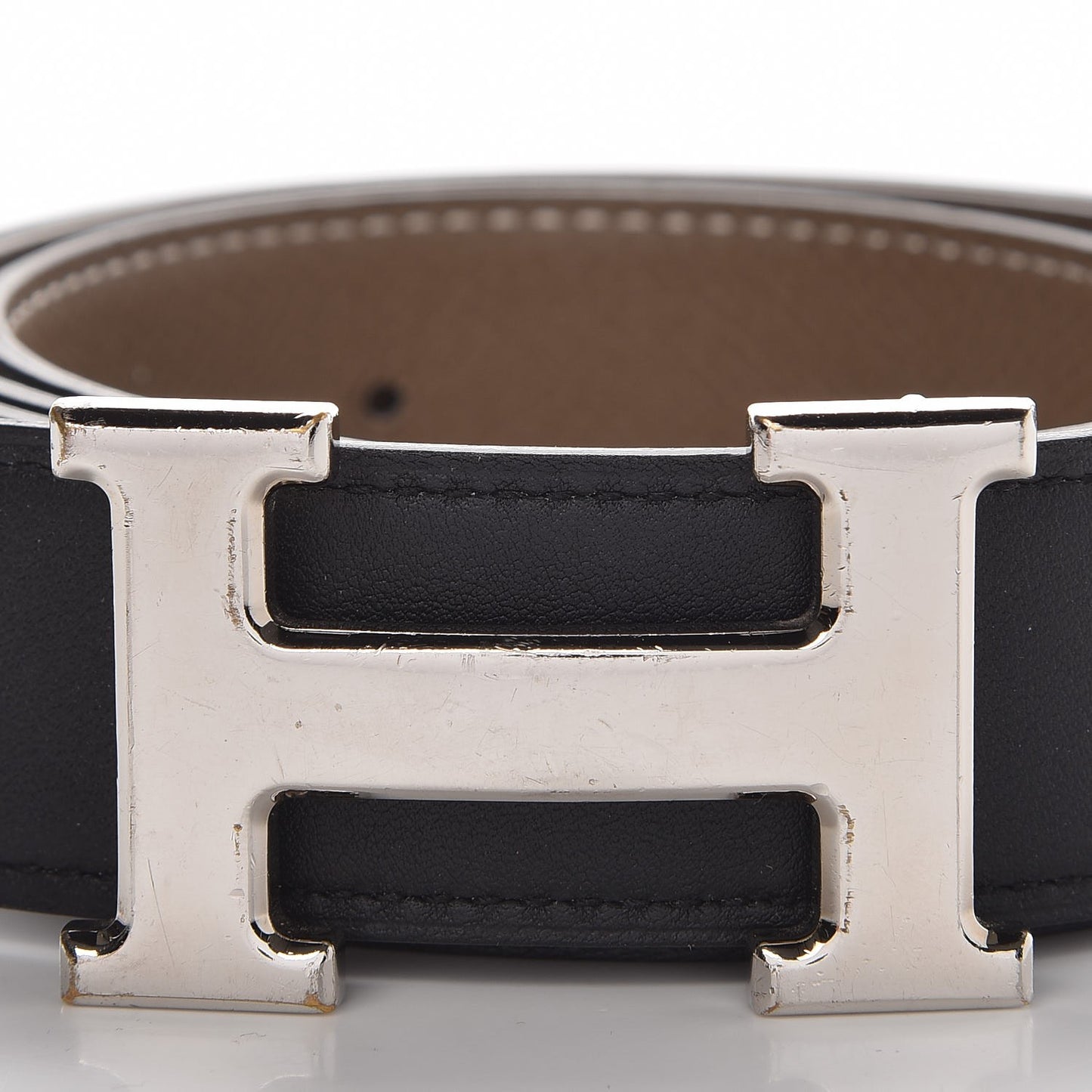 Swift Epsom 32mm H Belt 85 Black Etoupe