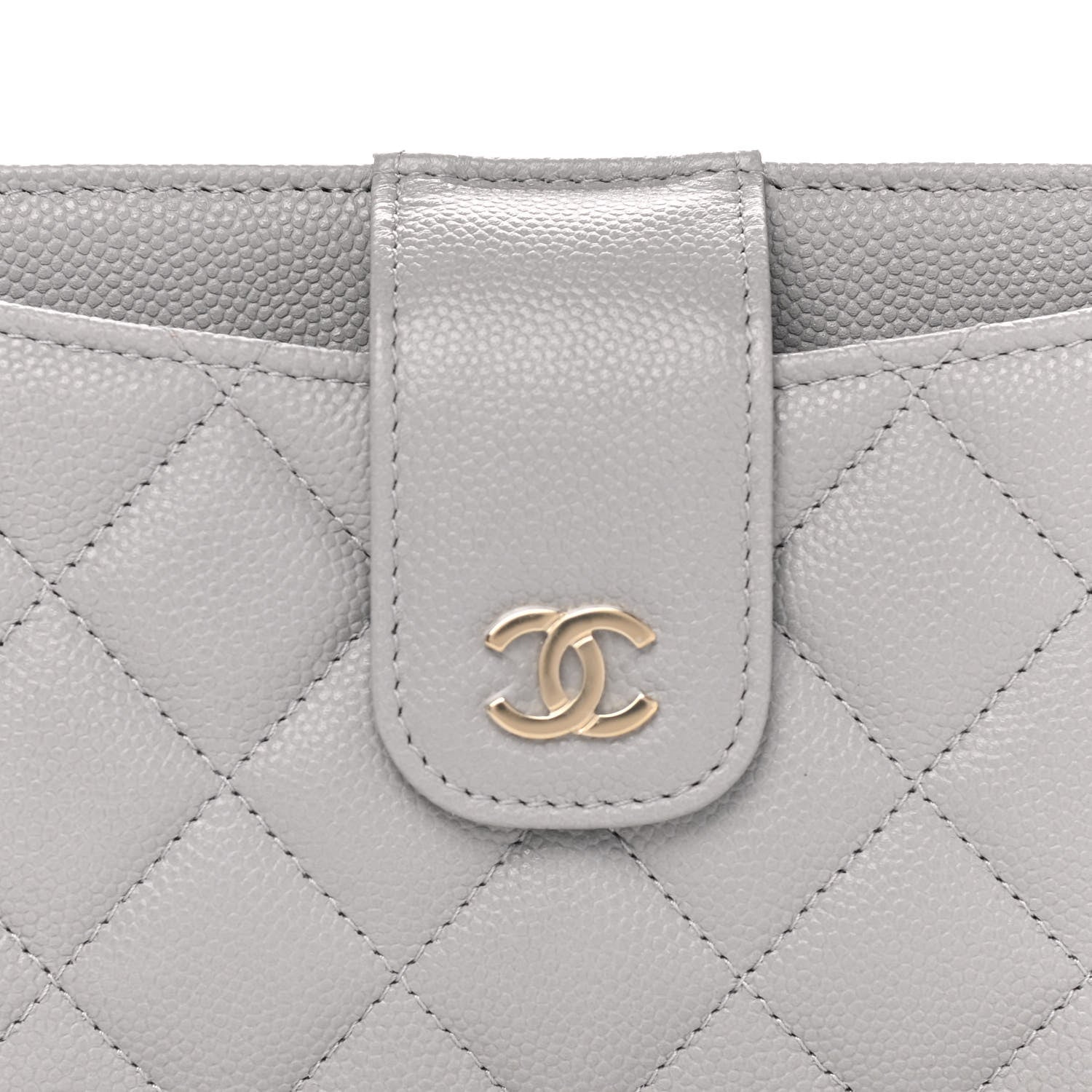 Chanel Caviar Quilted Phone Holder Wallet on Removable Chain Insert Grey 6 of 7