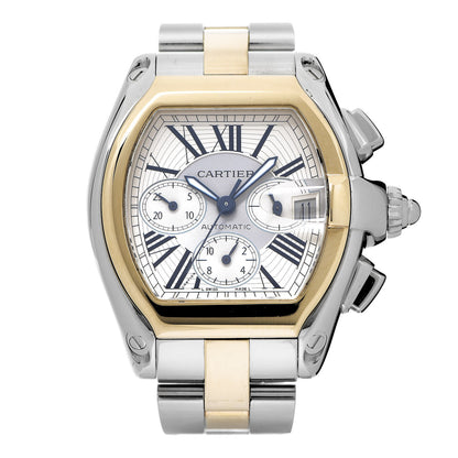 Cartier Stainless Steel 18K Yellow Gold 42mm Roadster Chronograph Automatic Watch 1 of 4