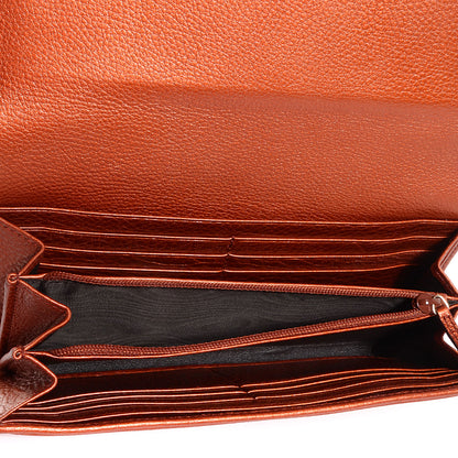 Gucci Metallic Pebbled Calfskin Soho Continental Wallet Burnt Orange 6 of 8