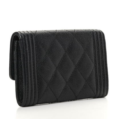 Chanel Caviar Quilted Boy Flap Card Holder Black 3 of 8