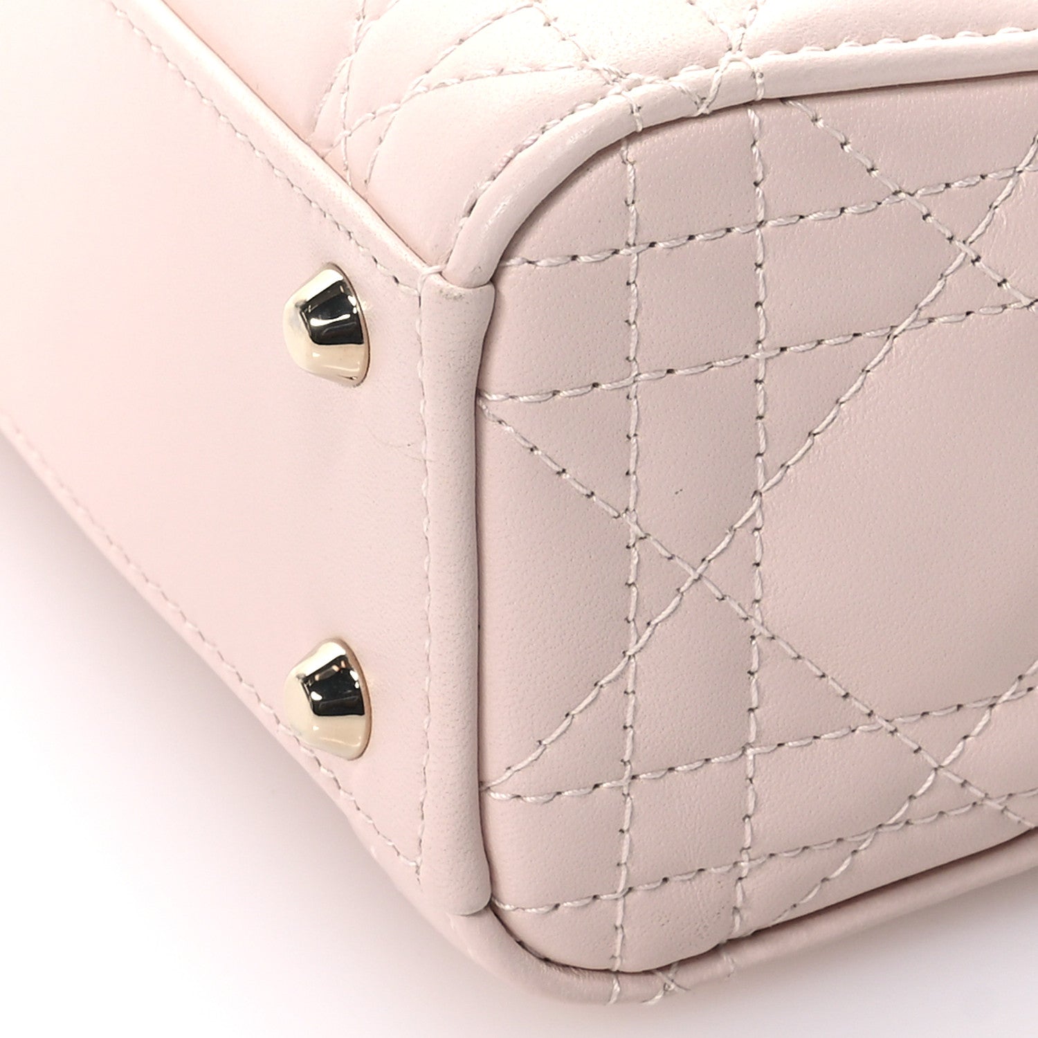 Christian Dior Lambskin Cannage Mini Bi-Color Lady Dior Rose Quartz Pastel Yellow 10 of 11