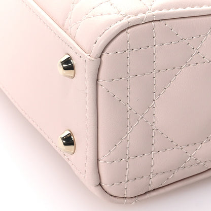 Christian Dior Lambskin Cannage Mini Bi-Color Lady Dior Rose Quartz Pastel Yellow 10 of 11