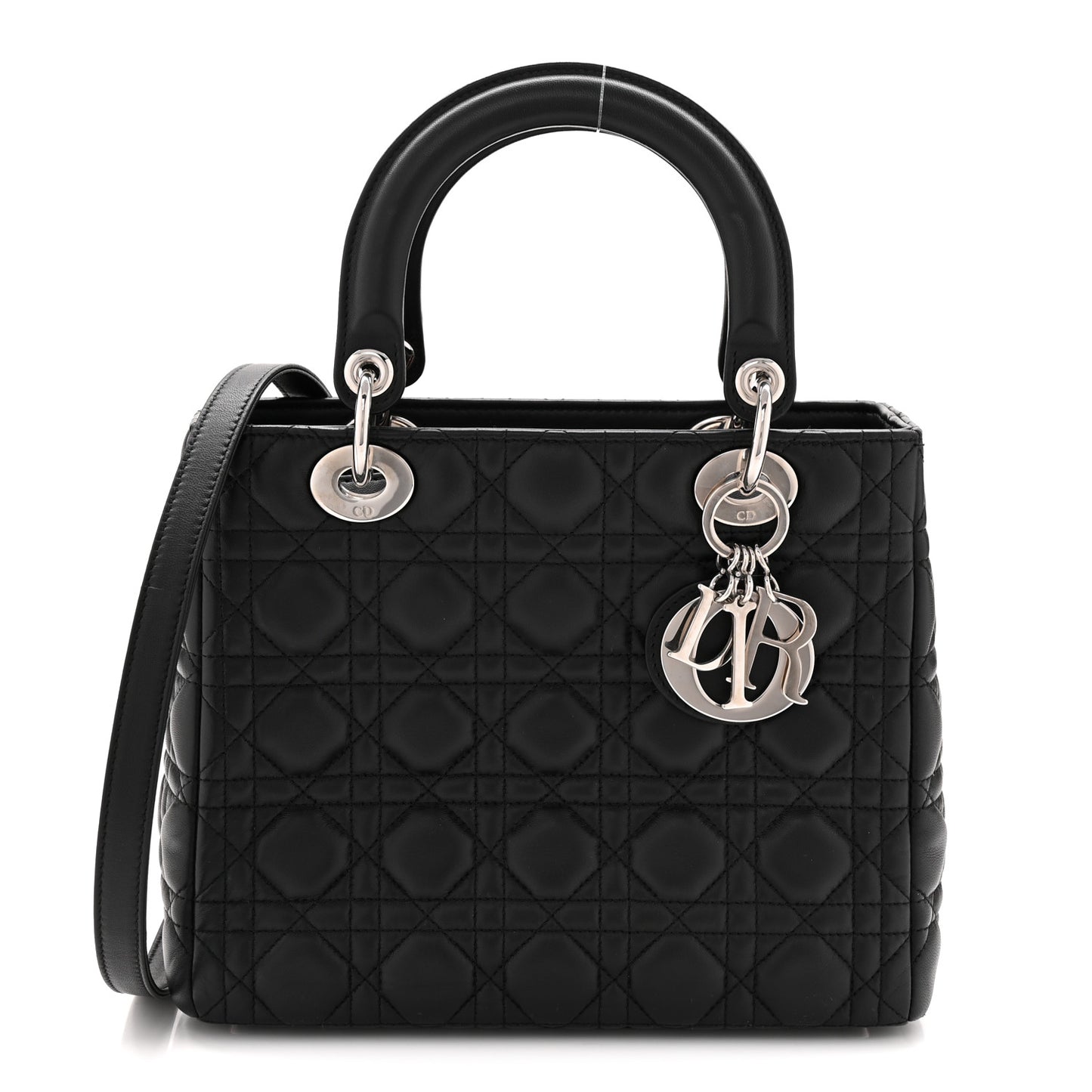 Lambskin Cannage Medium Lady Dior Black
