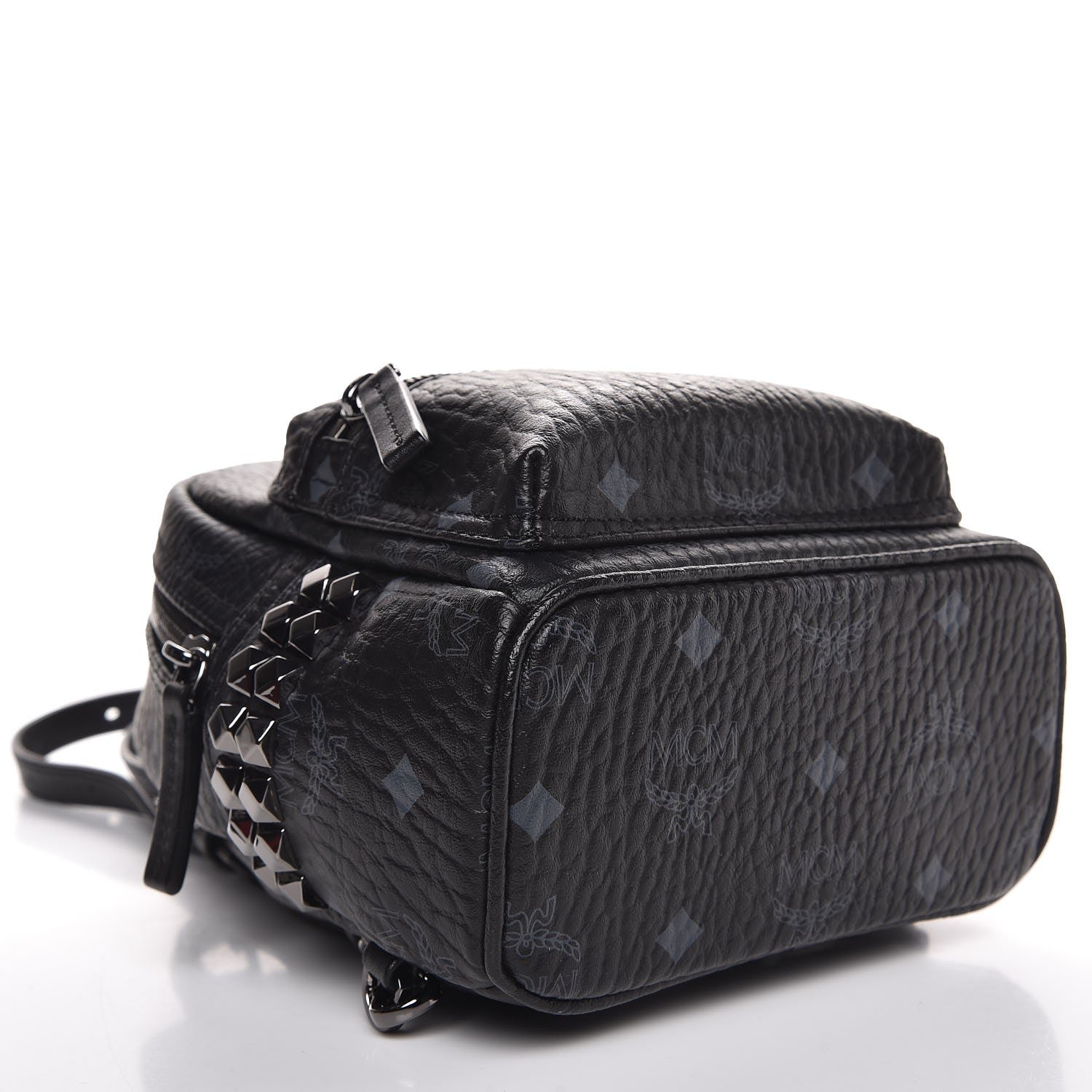 MCM Visetos Studded X-Mini Bebe Boo Backpack Black 4 of 7
