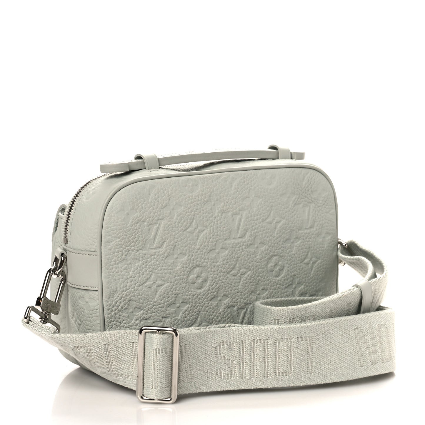 Taurillon Monogram S Lock Messenger Mineral Gray