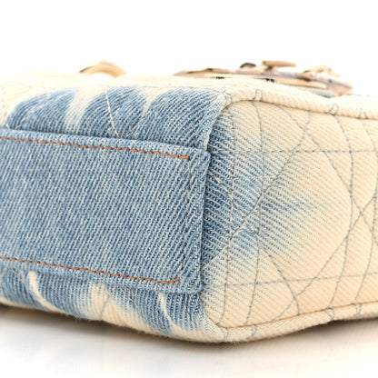 Christian Dior Denim Cannage Lady D-Joy White Blue 9 of 10