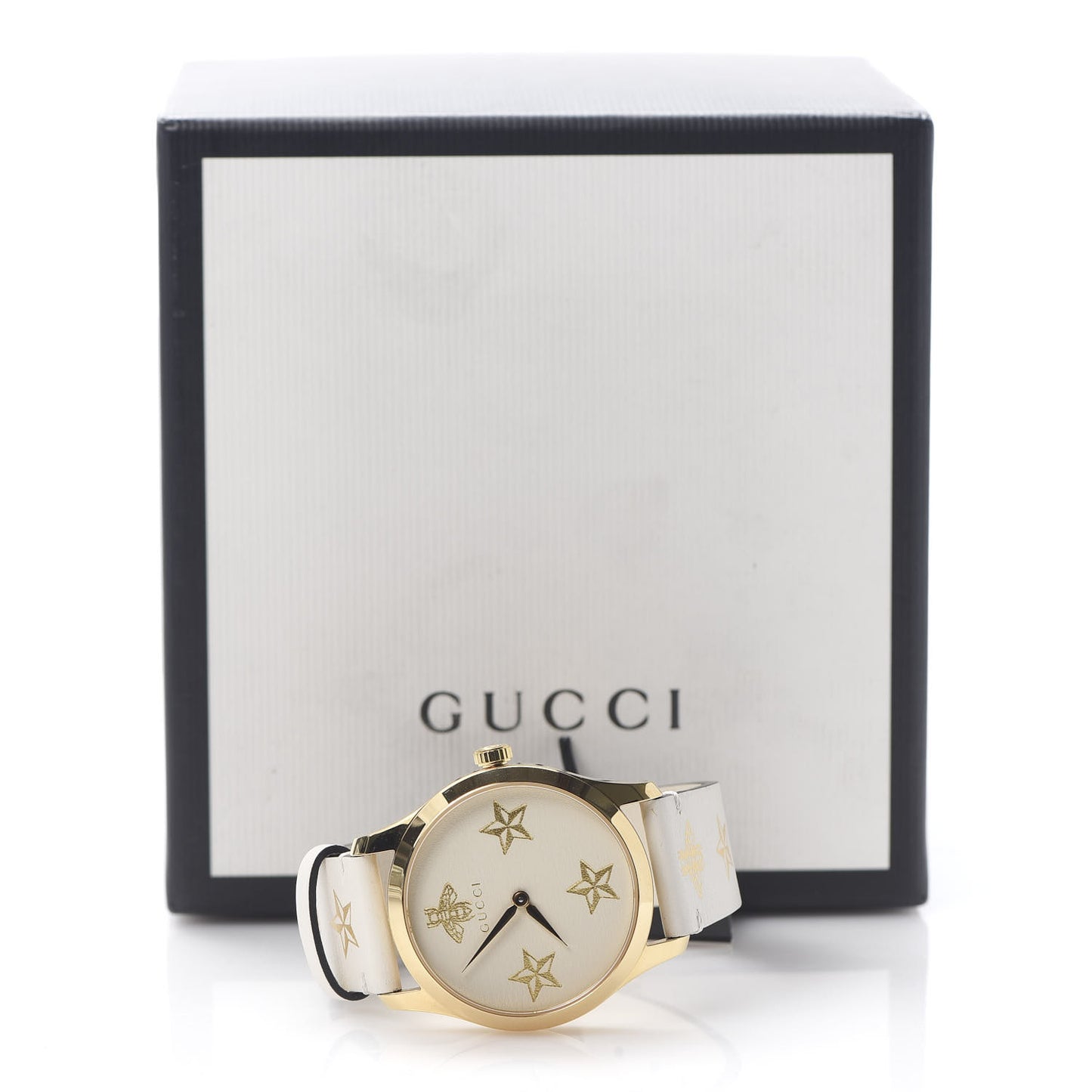 Stainless Steel Calfskin 38mm G-Timeless Bee Star Quartz Watch White