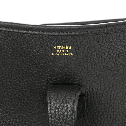 Hermes Taurillon Clemence Evelyne III GM Black 7 of 10