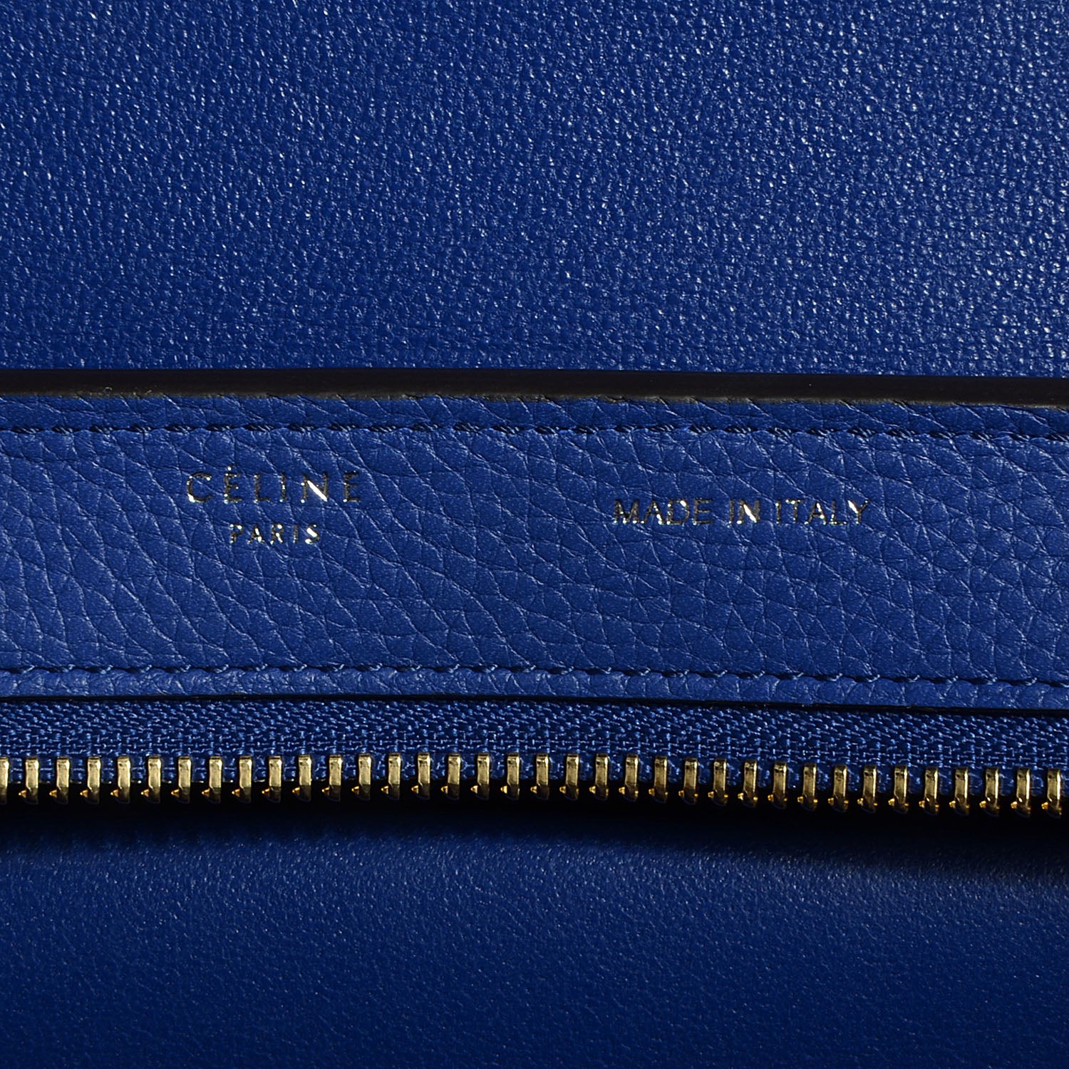 Celine Drummed Leather Suede Small Trapeze Indigo 6 of 10