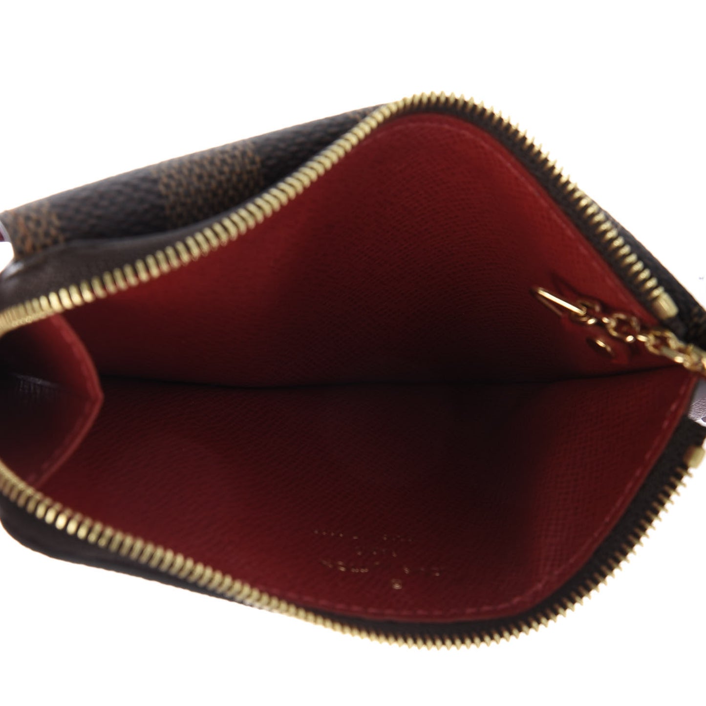 Damier Ebene Recto Verso Card Holder Red