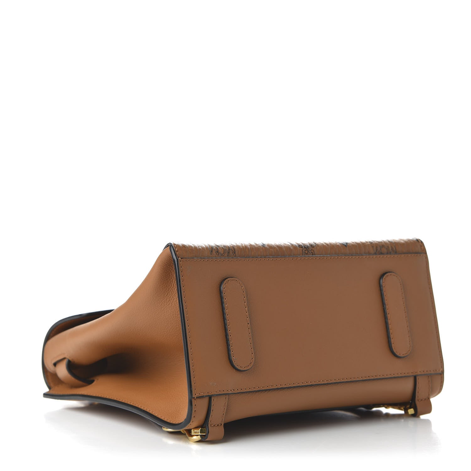 MCM Calfskin Essential Visetos Small Backpack Cognac 3 of 8
