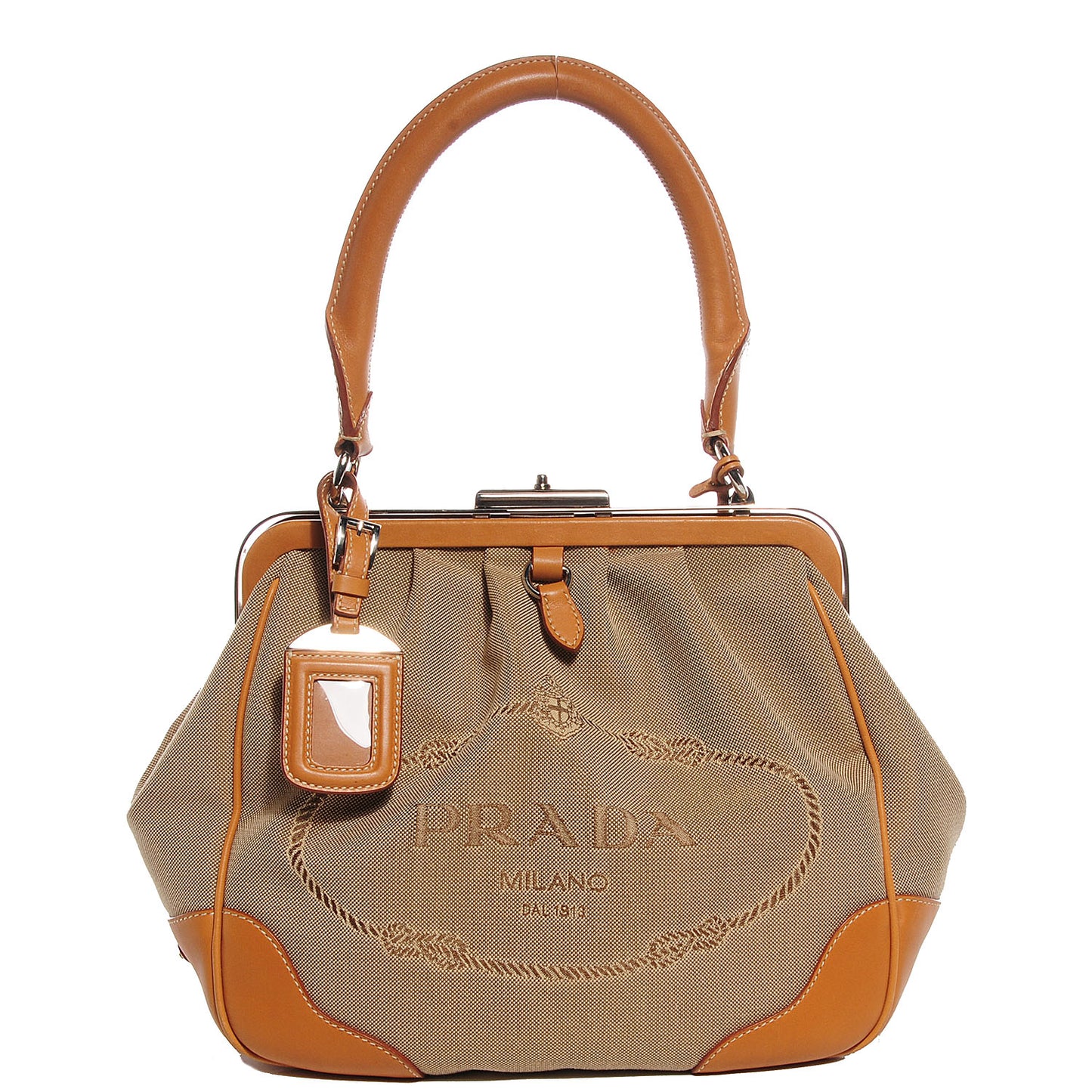 Jacquard Logo Frame Shoulder Bag Corda Cuoio