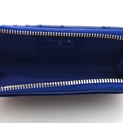 Chanel Lambskin Quilted Zip Card Holder Blue 5 of 7