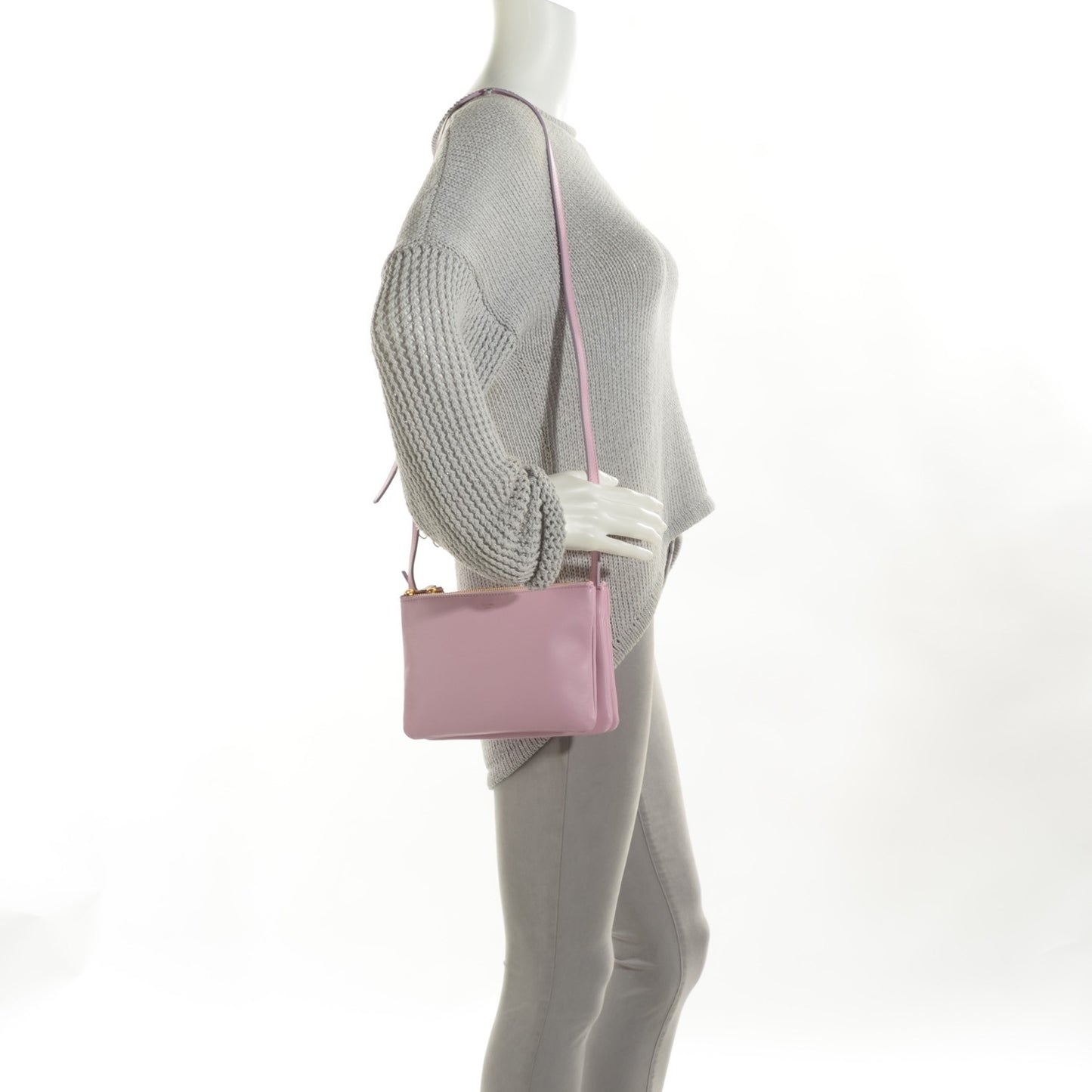 Lambskin Small Trio Crossbody Bag Pink