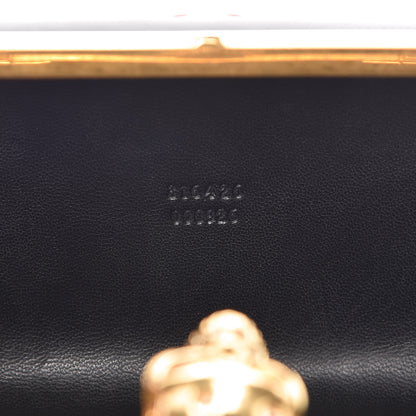 Alexander McQueen Patent Suede Skull Box Clutch Black Red 6 of 8