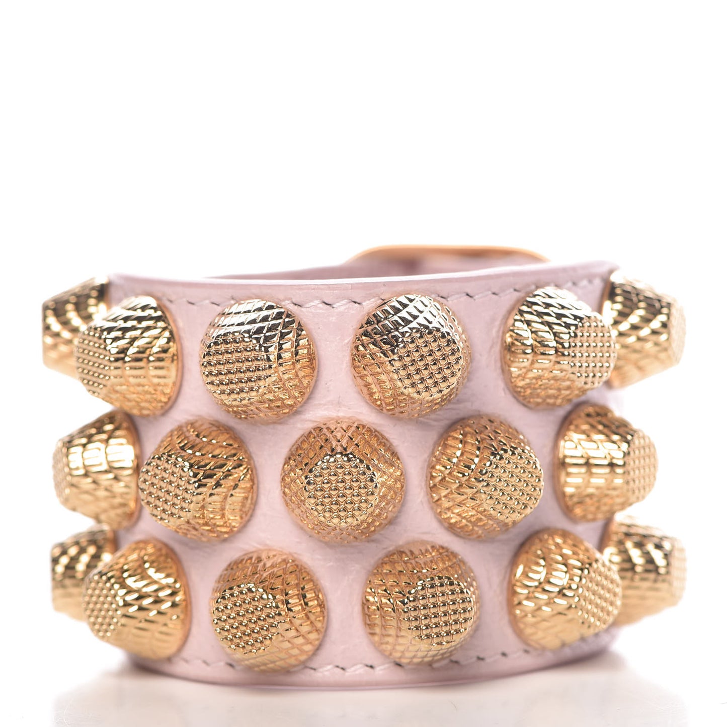 Agneau Arena Three Row Giant Gold Bracelet Rose Poudre