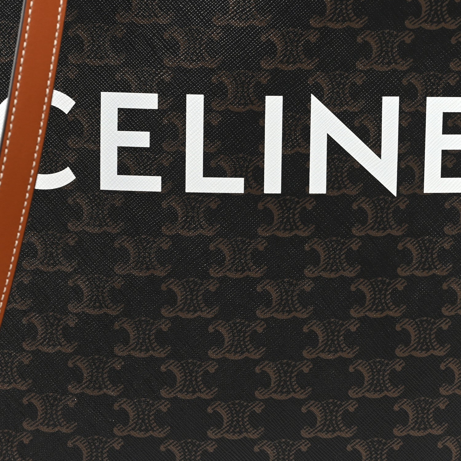 Celine Triomphe Canvas Calfskin Small Vertical Cabas Tan 8 of 11