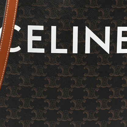 Celine Triomphe Canvas Calfskin Small Vertical Cabas Tan 8 of 11
