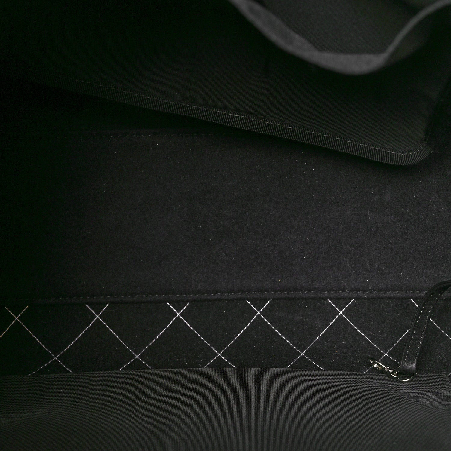 Chanel Wool Felt Calfskin Large Deauville Tote White Black 6 of 10