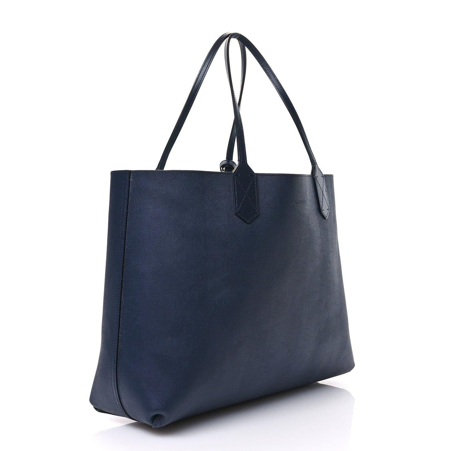 GG Supreme Monogram Blooms Medium Reversible Tote Beige Blue Navy