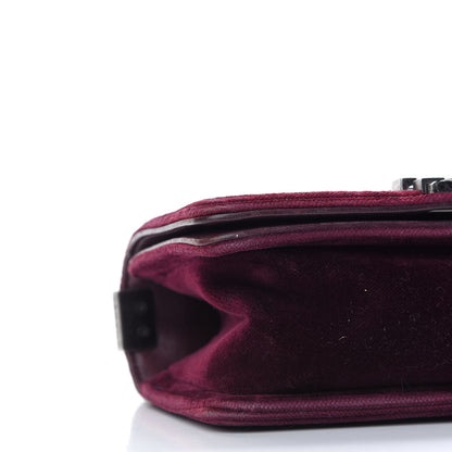 Chanel Tweed Velvet Quilted Small Boy Flap Burgundy 8 of 11