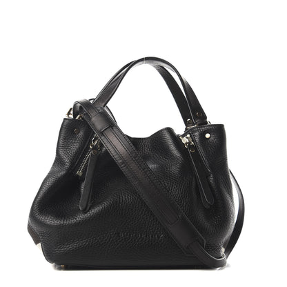 Burberry Grainy Calfskin House Check Small Maidstone Black 1 of 9