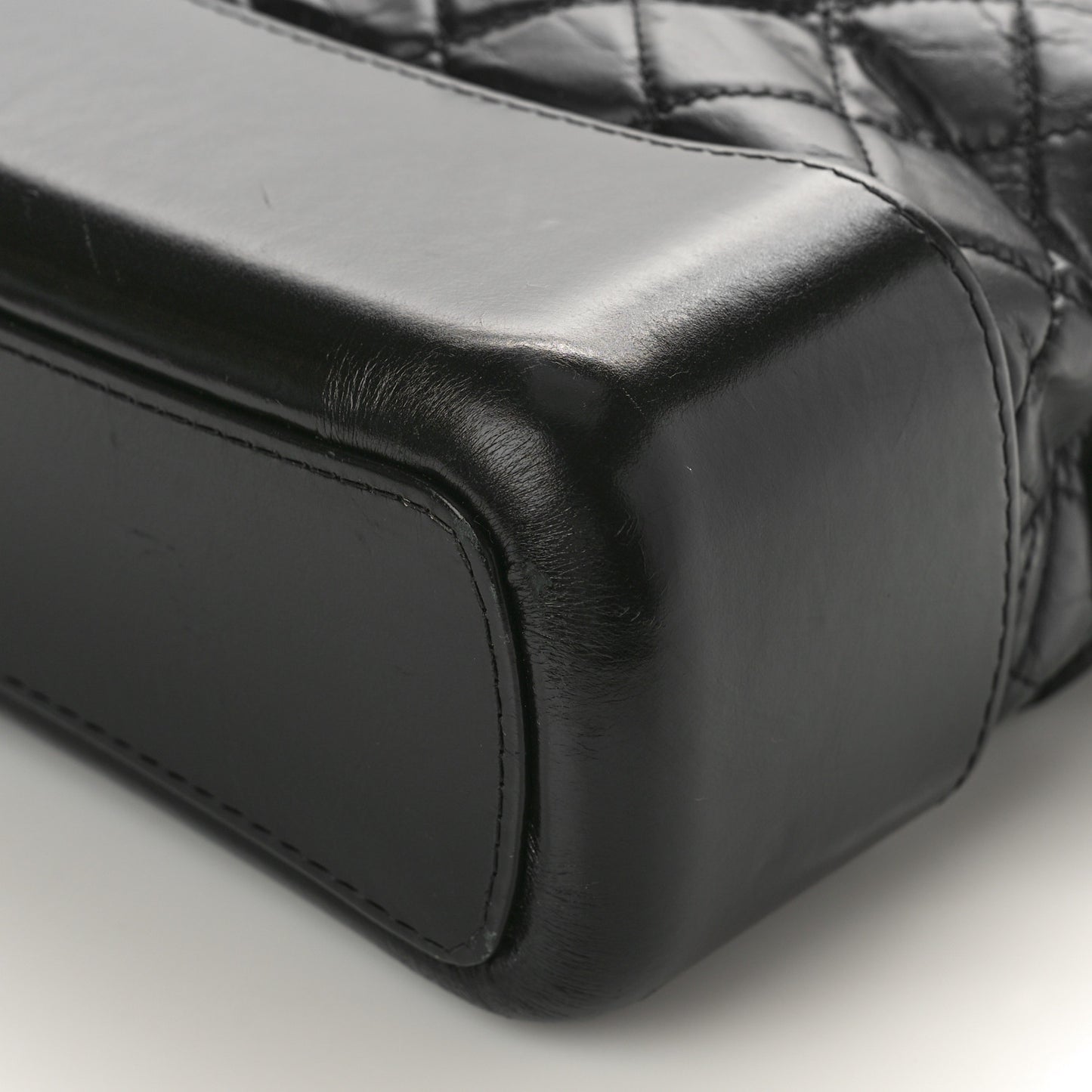 Aged Calfskin Quilted Medium Gabrielle Hobo Black