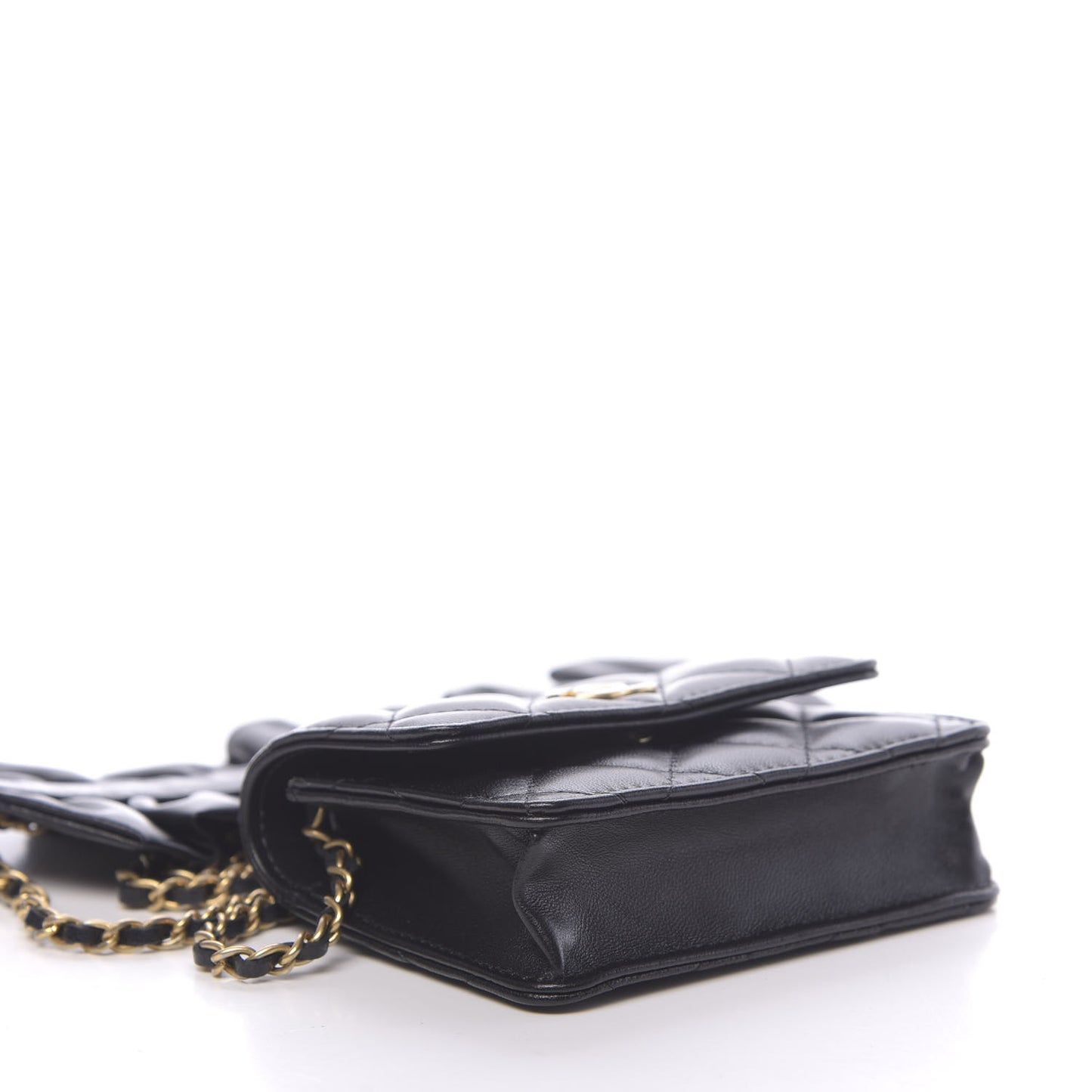 Lambskin Quilted Romance Clutch With Chain Black