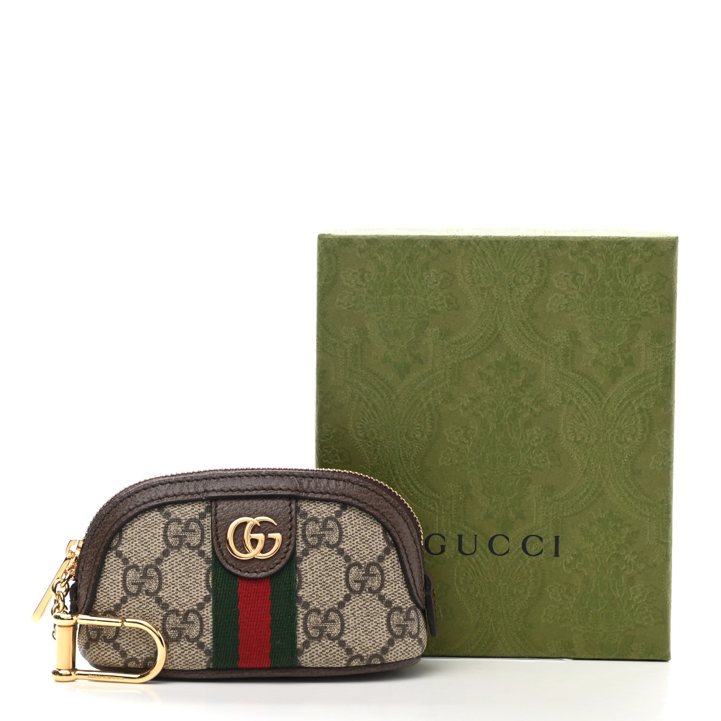GG Supreme Monogram Web Ophidia Dome Key Pouch Beige New Acero