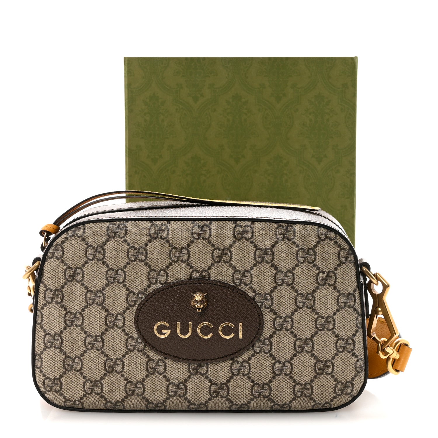 Gucci GG Supreme Monogram Web Neo Vintage Shoulder Bag Beige New Acero Crop 11 of 11