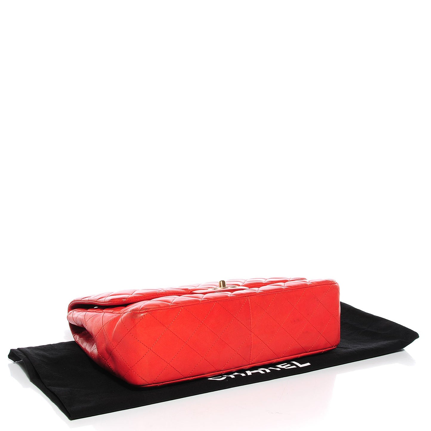 Lambskin Quilted Jumbo Single Flap Coral